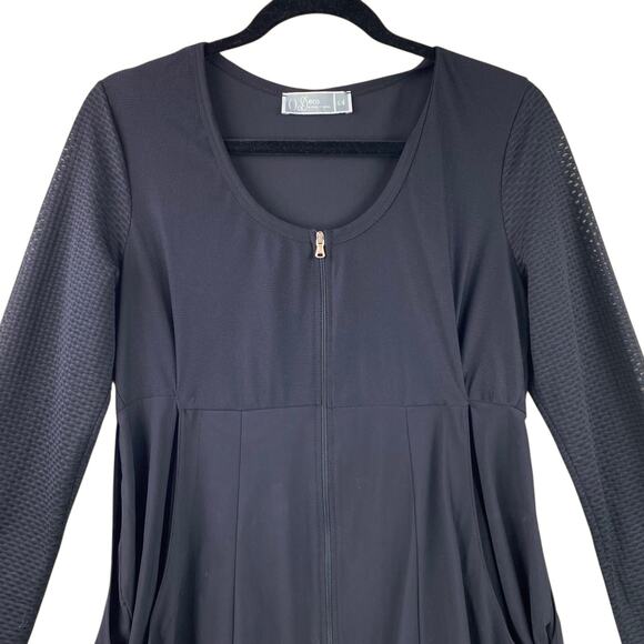 Deca Paris Tunic Dress Size M/L Black Mesh Art To Wear Modern - Picture 2 of 8